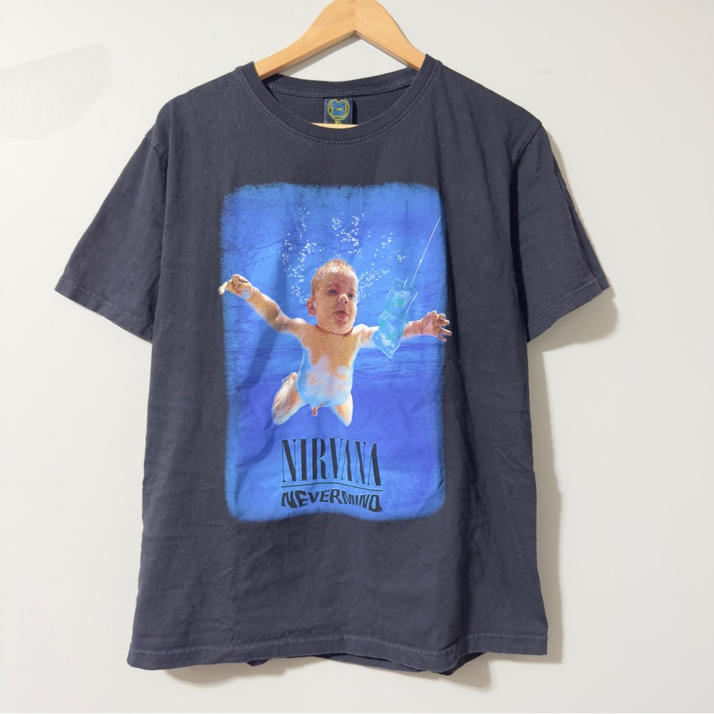 Rare NIRVANA Black Tee with Blue Graphic